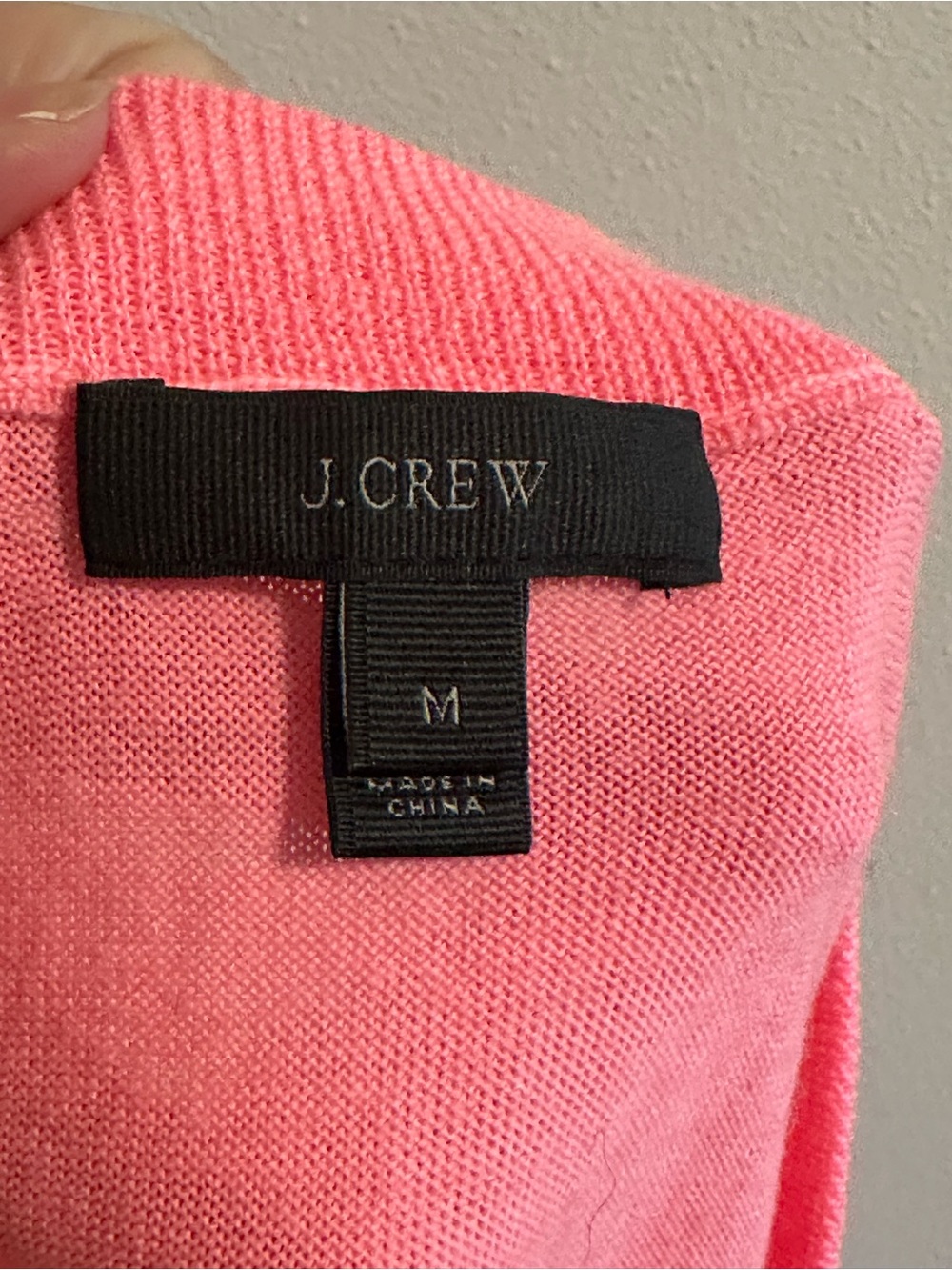 J. Crew Merino Wool Bright Pink/Coral Scoop Neck Sweater Size Medium - Picture 4 of 8
